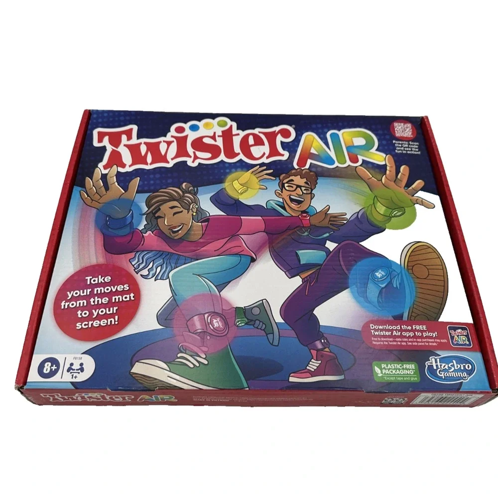 Hasbro Gaming Twister Air Game | AR App Play Game with Wrist and Ankle Bands